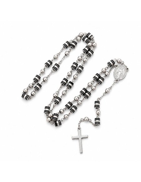 Chapelet Collier en Acier Inoxydable 72 cm avec Médaille Miraculeuse et Croix | Saint Christophe