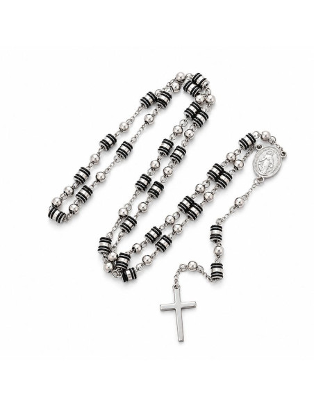 Rosario Collar de Acero Inoxidable 72 cm con Medalla Milagrosa y Cruz | Saint Christophe