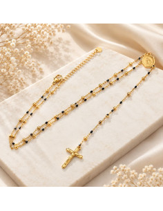 Rosario Collar Oro 24K 45,5 cm con Medalla Milagrosa | Saint Christophe