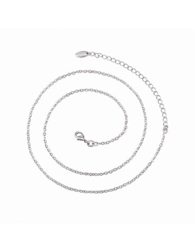 Collier Fin Femme Finition Platinée – 40 à 47 cm