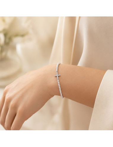 Bracciale Croce con Zirconi – Argento 925 elegante