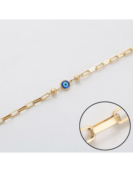 Damenarmband mit Schutzauge – Edelstahl Goldfarben 14K