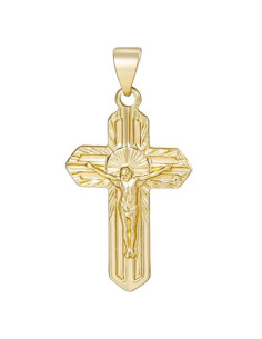 Hanger Christus aan het Kruis – Goudkleurig Koper 14K