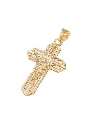 Christ on the Cross Pendant – 14K Gold-Colour Copper