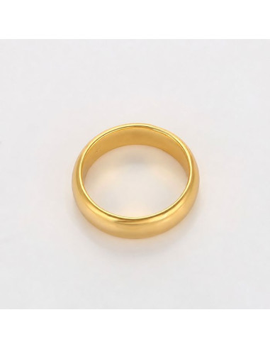 Bague Alliance Dorée 5 mm Couleur Or 24K – Unisexe