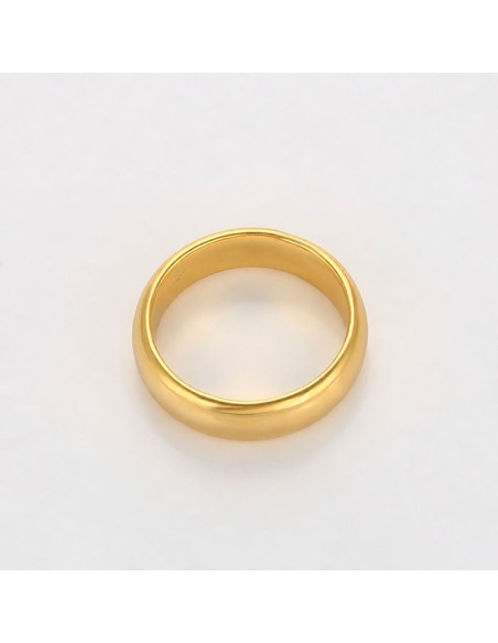 Bague Alliance Dorée 5 mm Couleur Or 24K – Unisexe