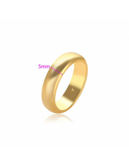 5 mm Gold-Tone Wedding Band in 24K Finish – Unisex