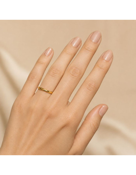 Bague Plaqué Or sur Argent 925 – Alliance Fine Élégante et Intemporelle
