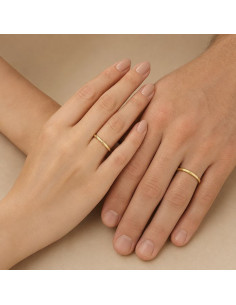 Bague Alliance Dorée pour Femme et Homme – Finition Couleur Or 14K