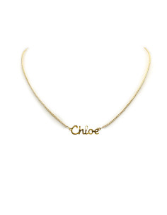 Collana nome Chloe girocollo dorata con oro fino – Gioiello femminile
