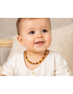 Collier pour Bébé en Ambre Véritable de la Baltique Multicolore – 32 cm
