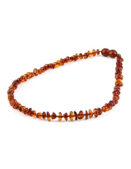 Collier bébé en ambre de la Baltique cognac – 32 cm