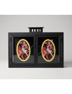 Lanterne Double Noir Saint Michel Archange – Fer Forgé 35 cm