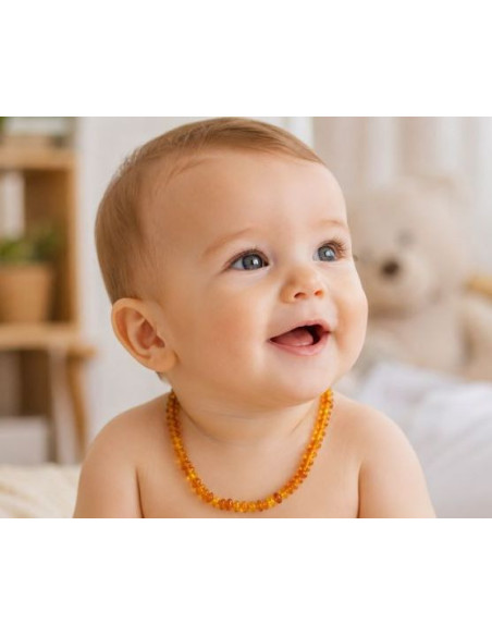Collier Bébé Ambre Baltique Miel 32 cm | Saint Christophe