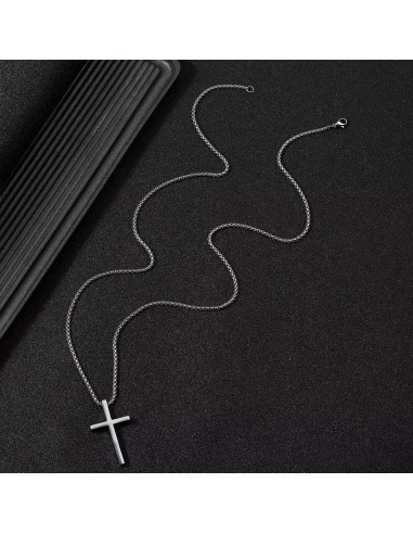Kreuz Halskette Edelstahl – Christliche Kette 60 cm