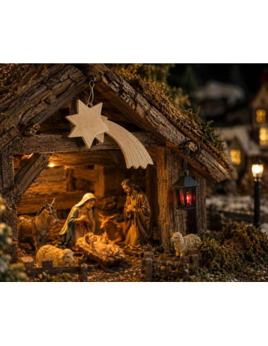 Beleuchtungsset für Weihnachtskrippe – Komet & Laterne