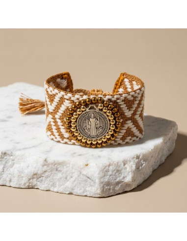 Saint Benedict Braided Bracelet – 2 cm Medal