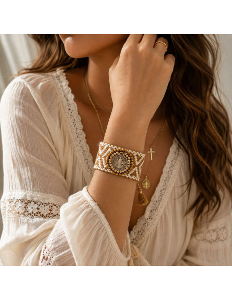 Saint Benedict Braided Bracelet – 2 cm Medal