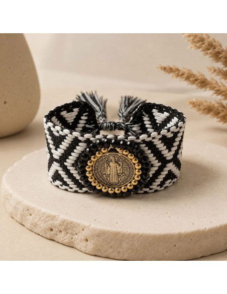 Bracelet Saint-Benoît Femme – Médaille Argentée