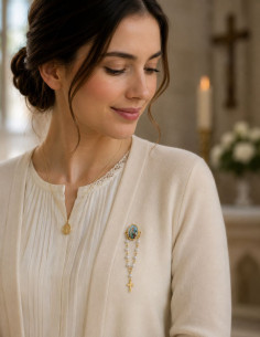 Broche Chapelet Apparition de Lourdes – Un Symbole de Foi à Porter au Cœur