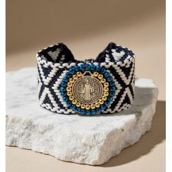 Sint-Benedictus Armband Dames – Geweven Manchet 4 cm