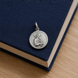 Médaille Saint Joseph en argent rhodié 925