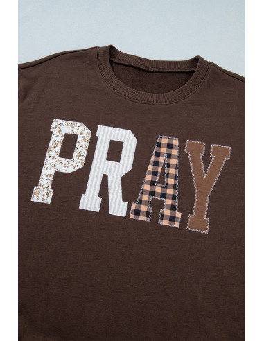 Sudadera de mujer Pray marrón café – Estilo western