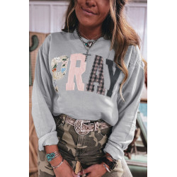 Sweat-shirt femme PRAY gris – Une mode chrétienne moderne et originale