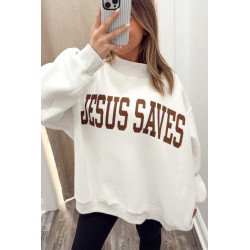 Sweat femme réversible Jésus Sauve – Croix chrétienne