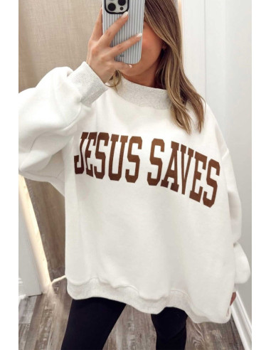 Sweat femme réversible Jésus Sauve – Croix chrétienne
