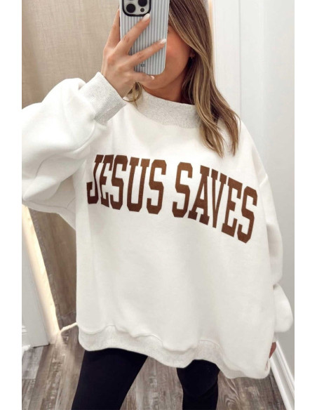 Women’s Reversible Jesus Saves Sweatshirt with Cross
