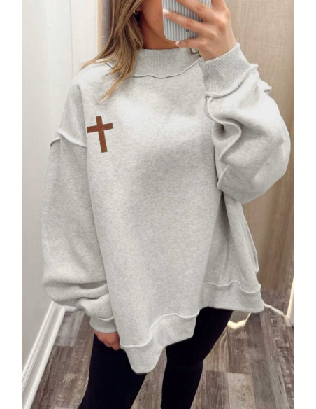 Sweat femme réversible Jésus Sauve – Croix chrétienne
