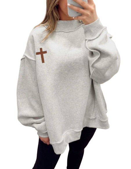Sweat femme réversible Jésus Sauve – Croix chrétienne