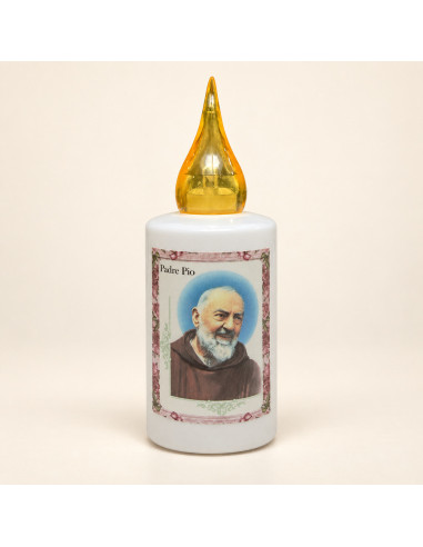 Candela LED Padre Pio a batterie – Autonomia 1200 ore
