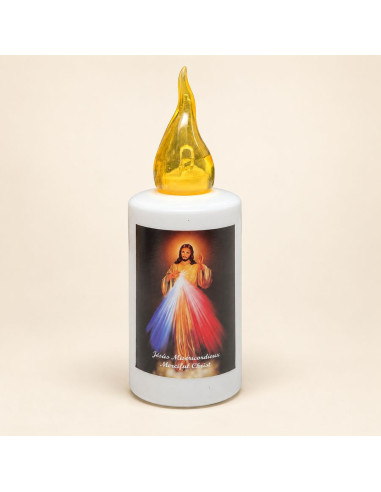 Bougie LED Jésus Miséricordieux à piles – 1200 h
