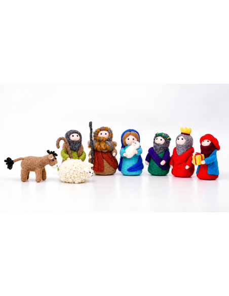 Kit créatif DIY Crèche de Noël en laine à feutrer – Nativité