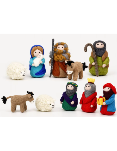 Kit DIY Presepe di Natale in lana da infeltrire
