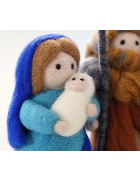 Kit DIY Crèche de Noël en laine à feutrer – Nativité