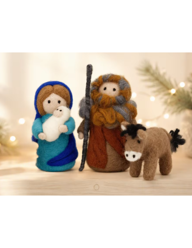 Kit DIY Crèche de Noël en laine à feutrer – Nativité