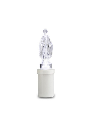 Virgin Mary LED Candle – Natural Grey – 15.2 cm