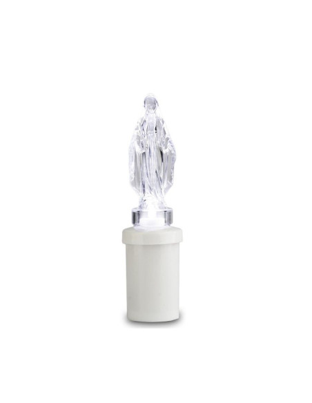 Candela LED Vergine Maria – Grigio naturale – 15,2 cm