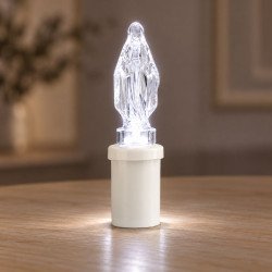 Bougie LED Vierge Marie Subito S5 – Lumière gris naturel – 15,2 cm – Piles incluses