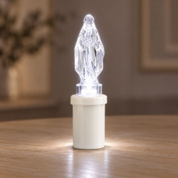 LED-Kerze Jungfrau Maria Subito S5 – Naturgraues Licht – 15,2 cm – Batterien enthalten