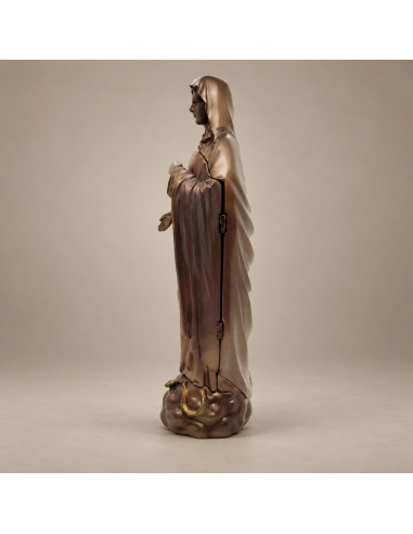 Statue Vierge Marie triptyque 27 cm | Effet bronze
