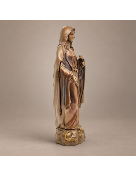 Statua Vergine Maria trittico 27 cm | Effetto bronzo