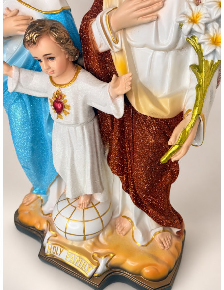 Handmade Holy Family Resin Statue 65 cm – Sparkling Robes