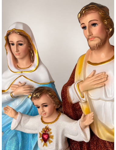Handmade Holy Family Resin Statue 65 cm – Sparkling Robes