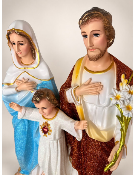 Handmade Holy Family Resin Statue 65 cm – Sparkling Robes