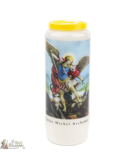 Bougie Neuvaine  à  Saint Michel modèle 2 - prière  français