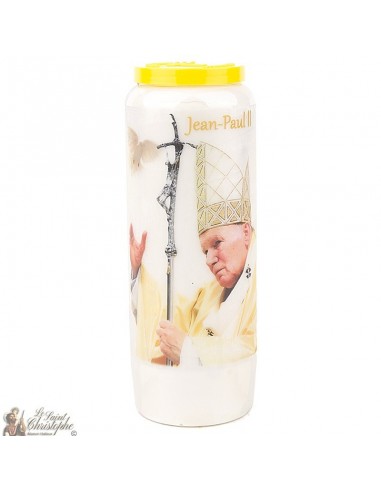 Bougie Neuvaine  à Saint Jean Paul II - colombe - prière Français